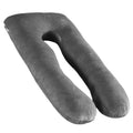 J & U-Shaped Pregnancy Pillow, Full Body Maternity Pillow with Velvet & Flannel Cover, Back, Legs & Belly Support for Pregnant Women, 43", 47" & 55", Multiple Colors
