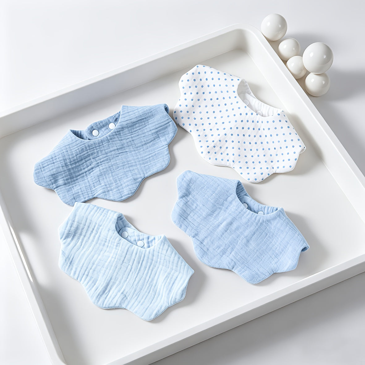 4-Pack Mixed Style Baby Bibs, Soft Easy-to-Wear All-Match Feeding Bibs for Newborns Infants & Toddlers, Drool & Mealtime Bibs Set in Pink Blue & Green