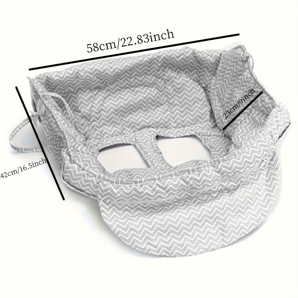 Baby Shopping Cart Cover & High Chair Cushion, Soft Premium Fabric Baby Cart Seat Cover for Supermarket Shopping Carts High Chairs & Trolleys, Skin-Gentle Padded Baby Outing Seat Cushion, Grey Stripe
