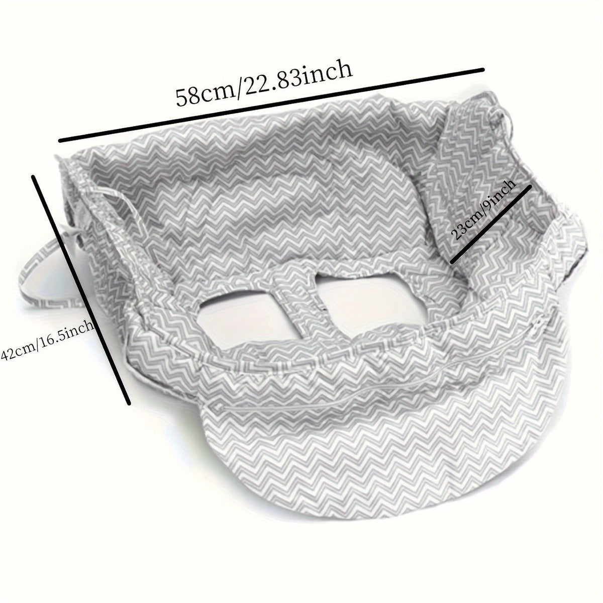 Baby Shopping Cart Cover & High Chair Cushion, Soft Premium Fabric Baby Cart Seat Cover for Supermarket Shopping Carts High Chairs & Trolleys, Skin-Gentle Padded Baby Outing Seat Cushion, Grey Stripe