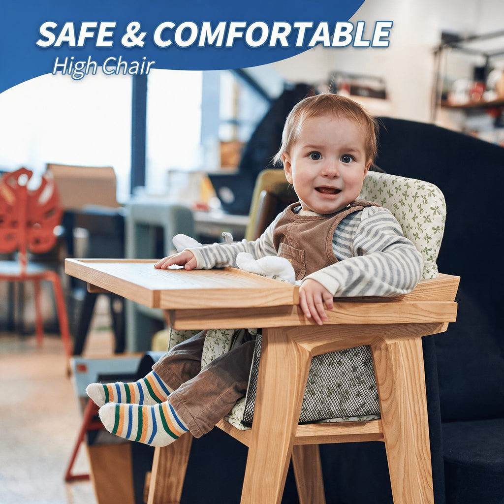 Baby Shopping Cart Cover & High Chair Cushion, Soft Padded Fully Enclosed Seat Cushion with Side Pocket, Portable Foldable Infant Seat Cover for Grocery Cart & Wooden Dining Chair