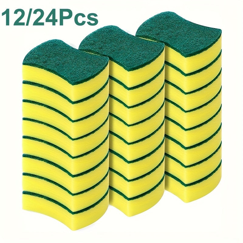 12/24-Piece Kitchen Cleaning Sponge Set - Polyurethane Dish Sponge & Scouring Pad for Effortless Dishware Scrubbing