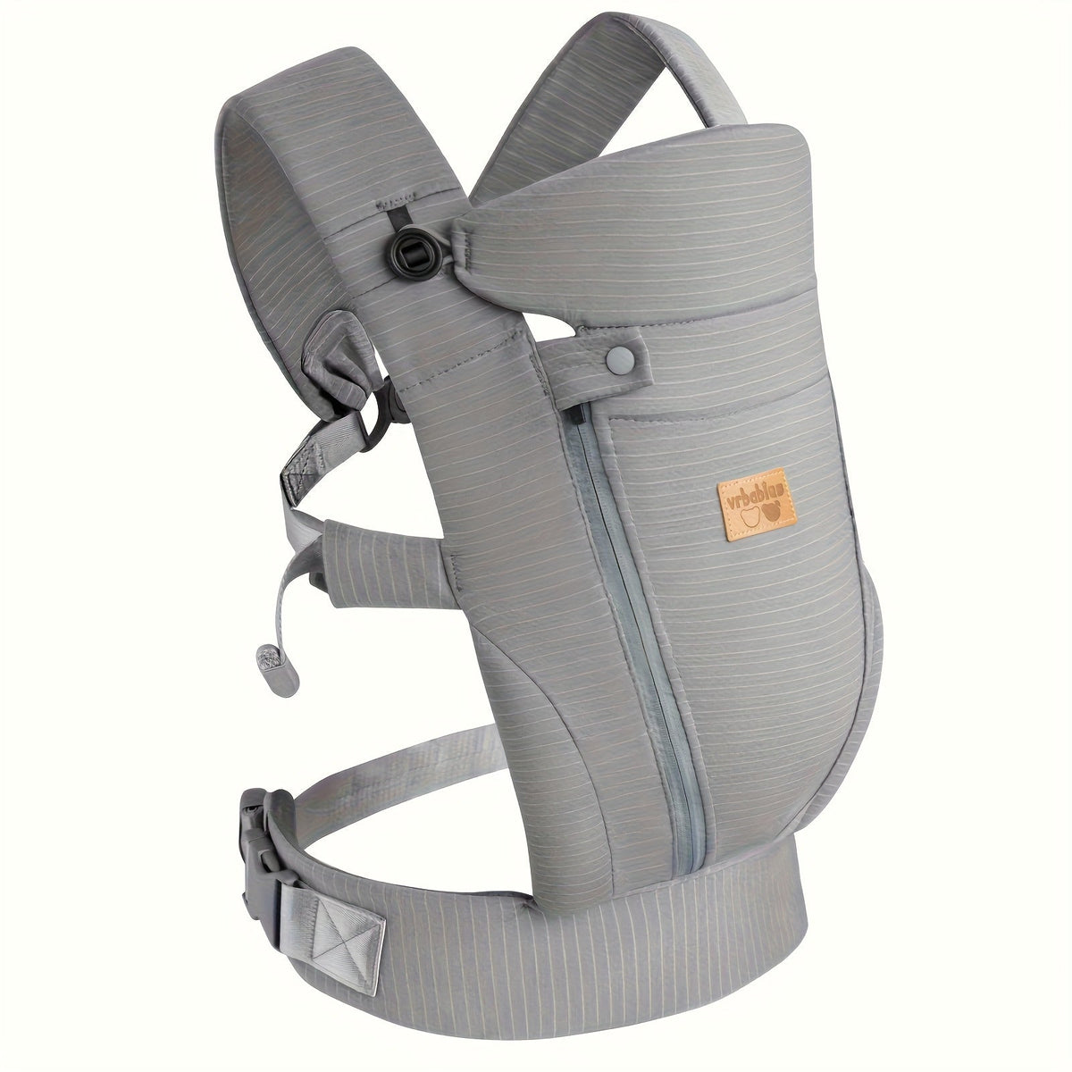 Vrbabies Ergonomic Baby Carrier & Chest Sling, Hands-Free Breathable Newborn to Toddler Wrap Carrier with Sitting Support, Infant Baby Wearing Sling for Moms & Dads, Dark Gray & Black