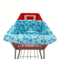 Baby Shopping Cart Cushion & High Chair Cover, Soft Skin-Friendly Foldable Protective Seat Mat for Supermarket Carts Trolleys & High Chairs, Blue Whale & Pink Whale