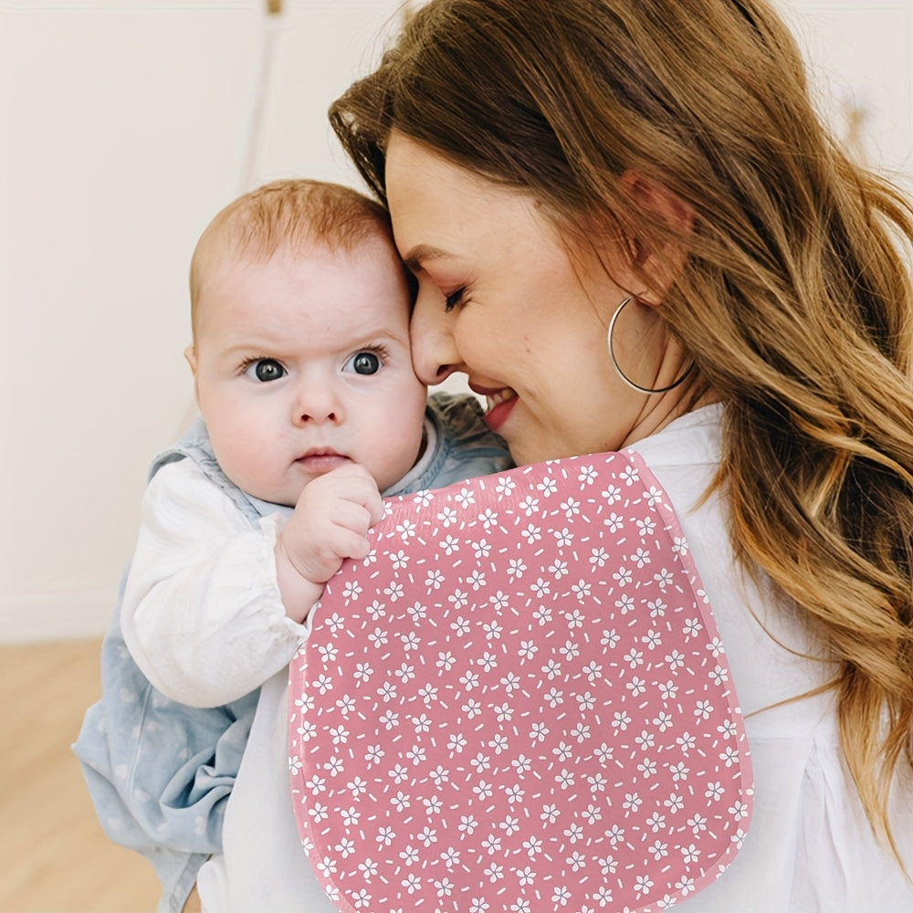 5-Pack Soft Absorbent Baby Burp Cloths, Anti-Spit-Up Newborn Burp Rags & Baby Washcloths for Girls, Gentle Skin-Friendly Burp Cloth Set, Pink
