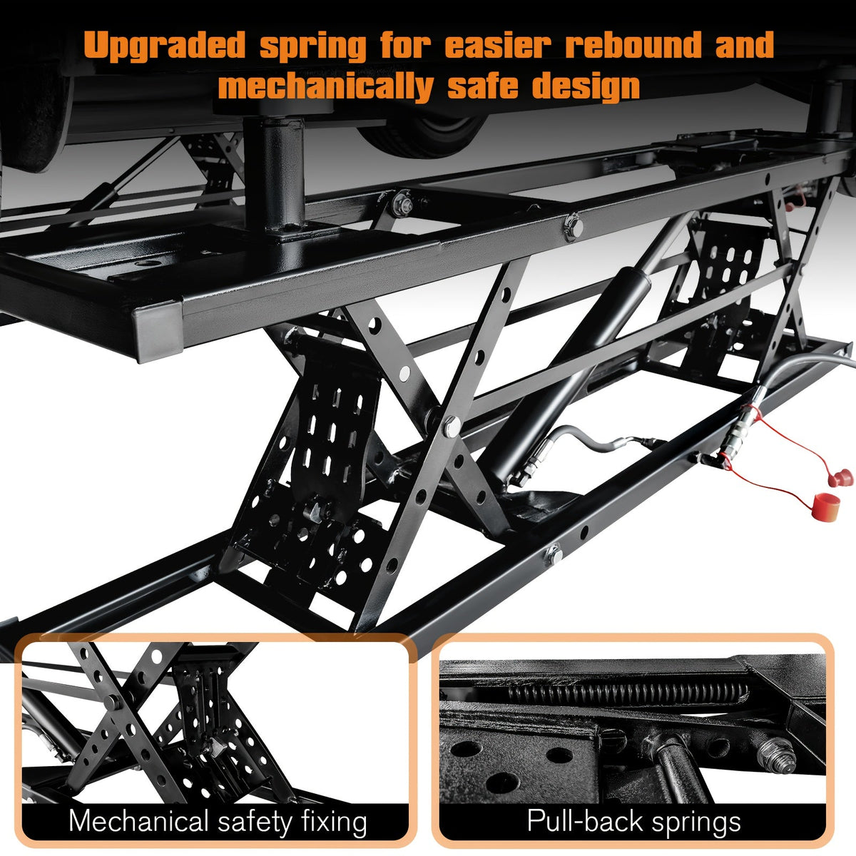 Portable Car Lift 5000–8000 LBS Capacity Hydraulic Low-Profile Jack Stand 26–28" Max Lift Height for Home Garage Auto Repair Shop & Workshop – Black or Orange