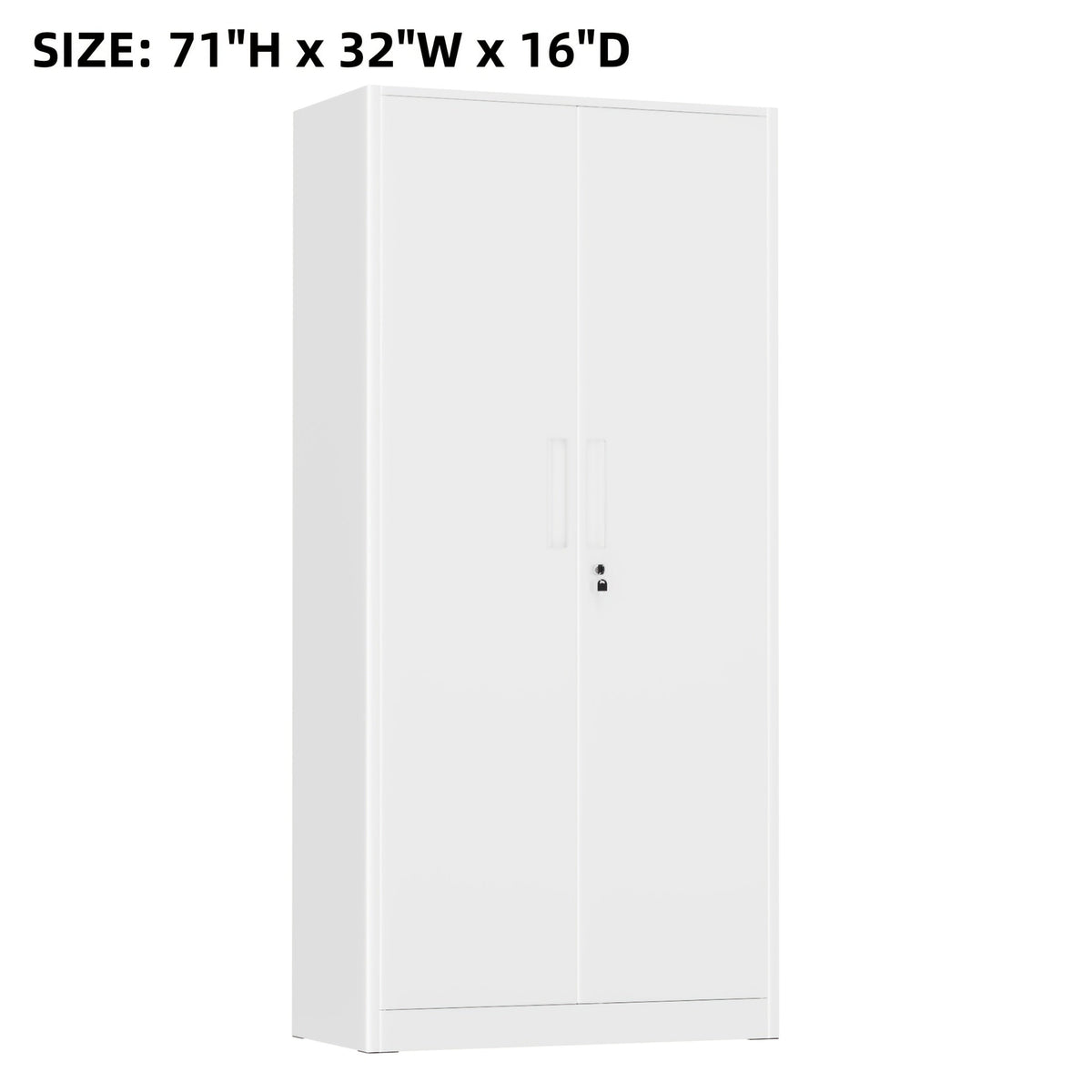 Metal Storage Cabinet 71" or 36" with Lockable Doors & Adjustable Shelves, Heavy Duty Steel Closet Cabinet for Garage Gym Home Office School Organization, Black Red White Pure Black