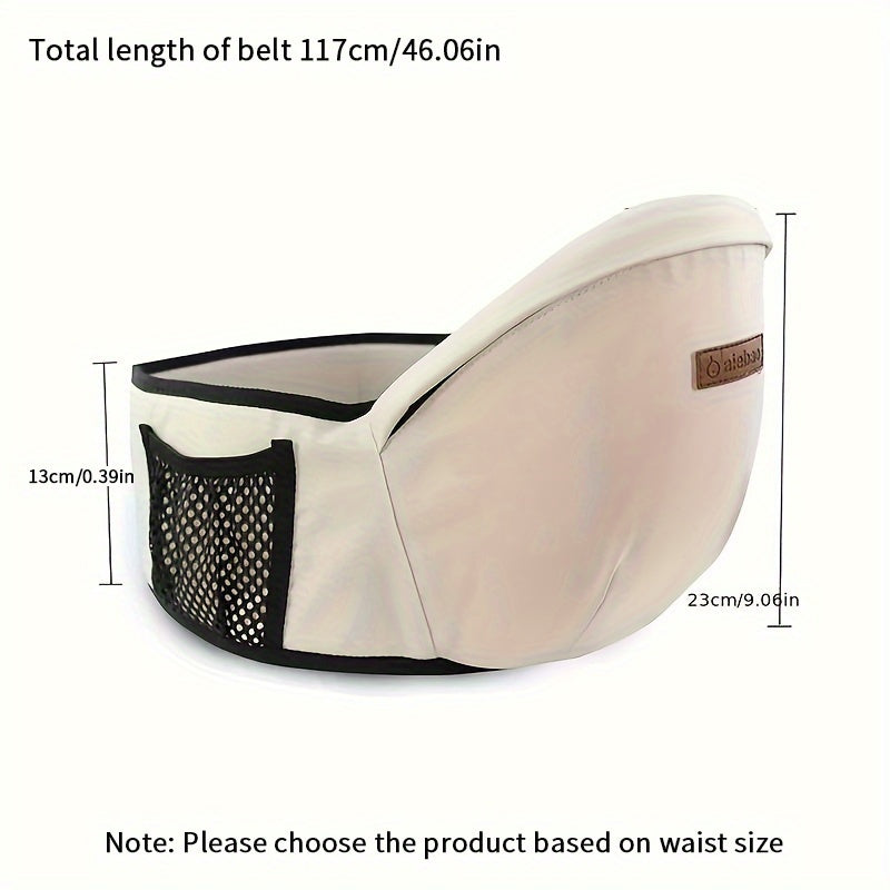 Baby Hip Seat Carrier & Waist Stool, Ergonomic 45-Degree Slope Hands-Free Baby Seat for Outings & Daily Use, 7 Colors Including Orange Navy Black & Grey