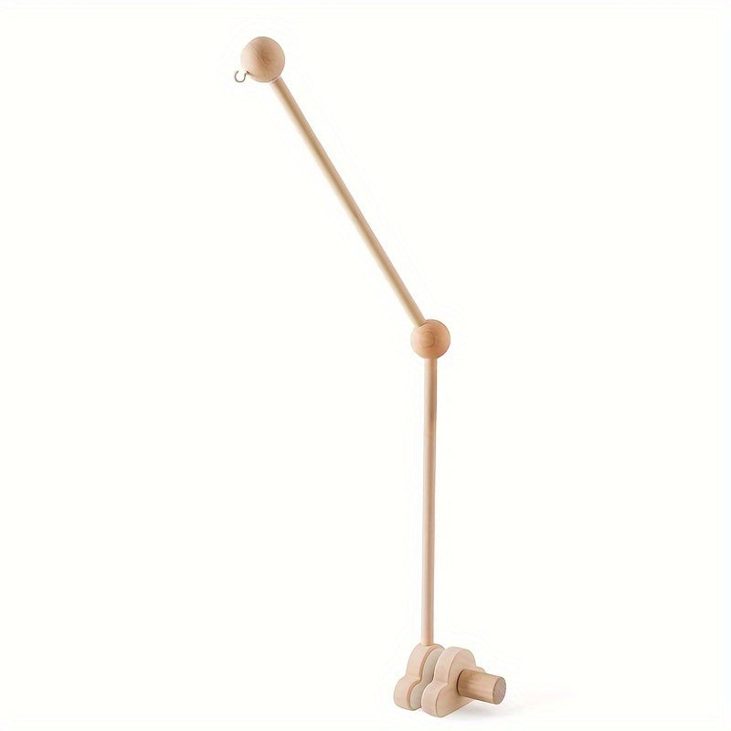 Wooden Cloud Baby Bed Bell Bracket, Nursery Mobile Hanger for Crib & Bedside, Children's Room Hanging Toy Arm Bracket Accessory, Baby Shower & Birthday Gift