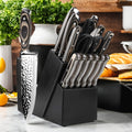 Stainless Steel Kitchen Knife Set 15-Piece – Professional Chef Cooking Knives Dishwasher Safe for Home Kitchen & Restaurant