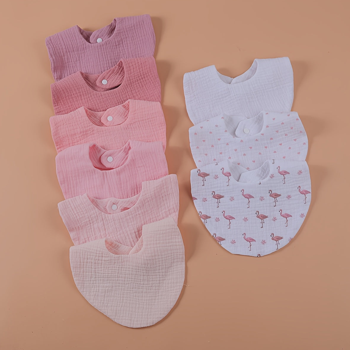 9-Pack Pure Cotton Baby Drool Bibs, Soft Absorbent Unisex Drool Bibs for Baby Boys & Girls, Simple & Versatile Everyday Bibs, 3 Color Sets Including Pink Blue & Green