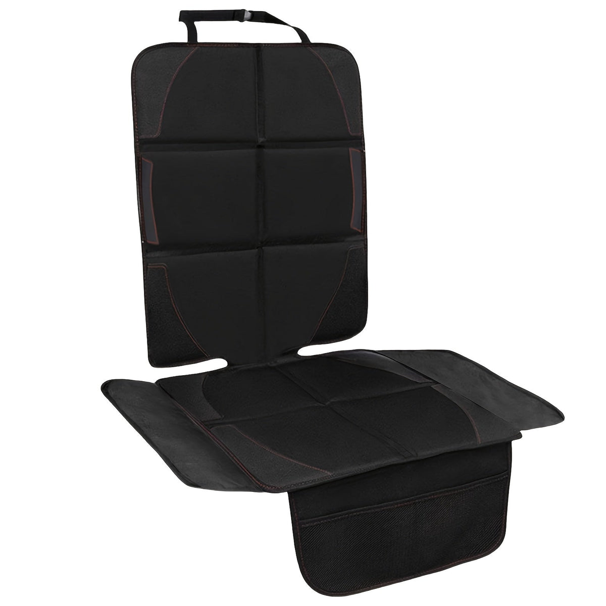 Car Seat Protector for Child Car Seat & Pets, Large Size 600D Fabric with Thick Padding & Storage Pockets, Universal Car Seat Cover for Baby & Pet Protection, Black