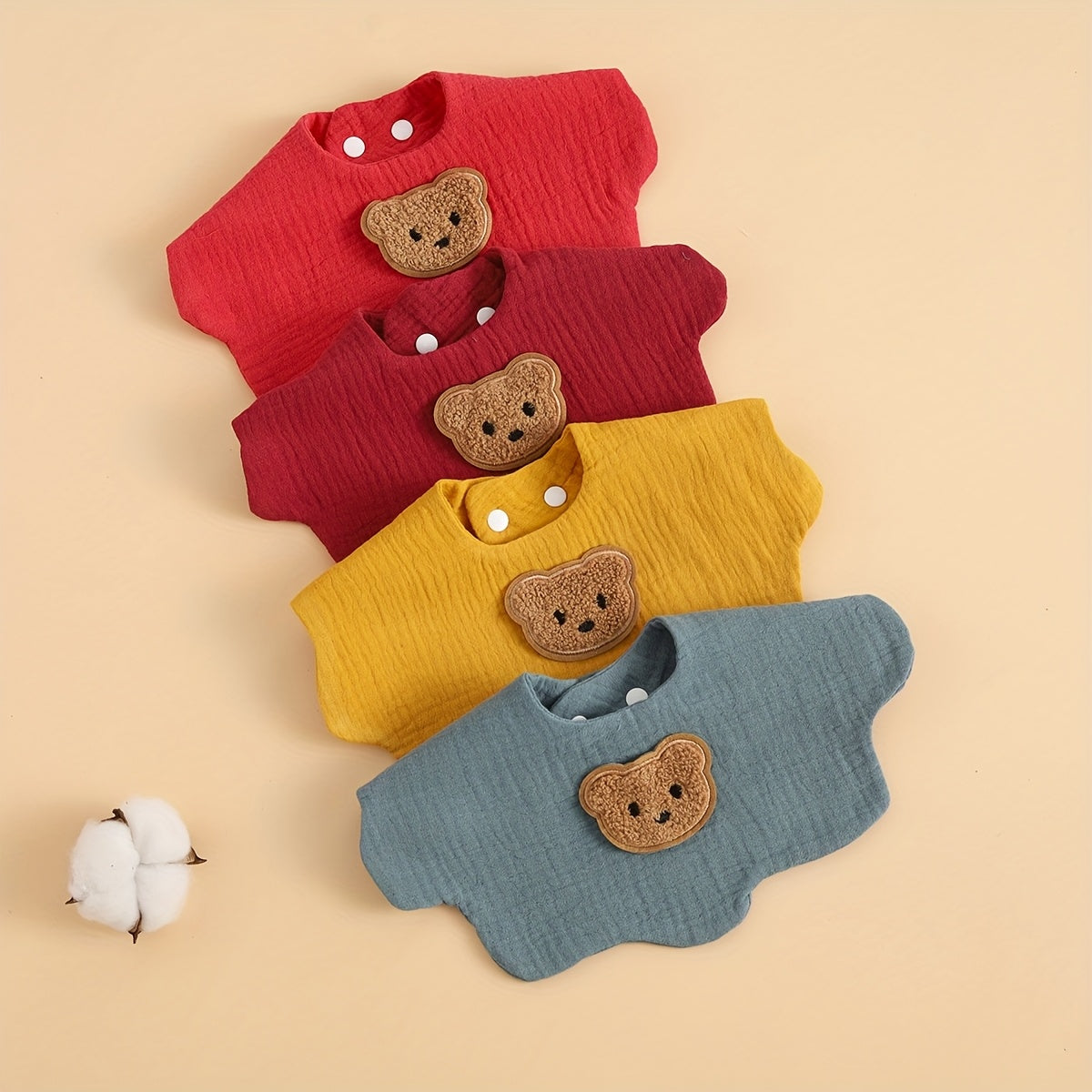 Baby Drool Bibs 4-Pack, Soft Absorbent Muslin Cotton Bandana Bibs for Newborns & Infants, Gentle Teething & Feeding Bibs for Boys & Girls, Baby Shower Gift