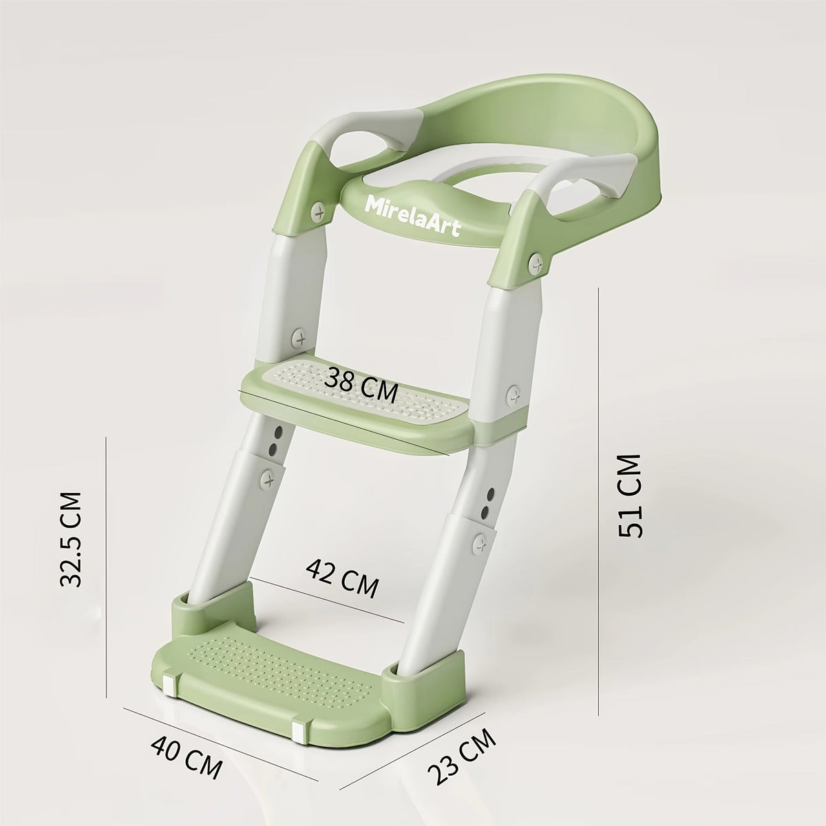 Potty Training Seat with Step Stool Ladder, Adjustable Anti-Slip Kids Potty Chair for Boys & Girls, Wide Steps, Splash Guard & Safety Handles, Green, Grey & Purple
