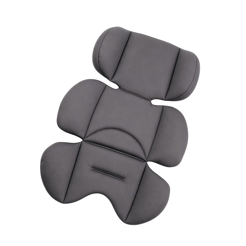 Baby Car Seat Cushion with Universal Head Support, Breathable Mesh & Padded Sponge One-Piece Seat Pad for Newborns, Strollers Swings & Car Seats, Black & Gray