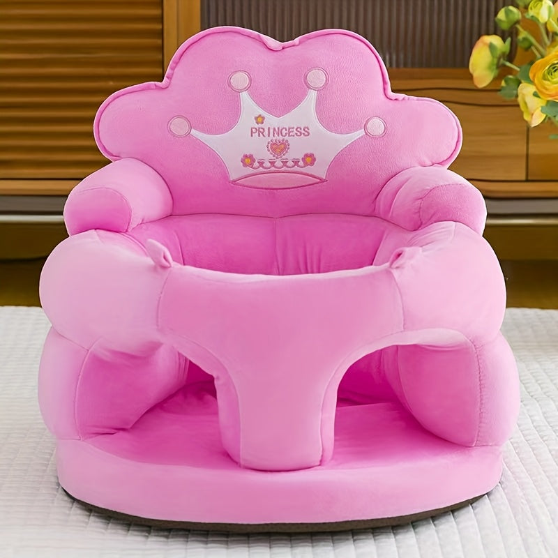 Baby Crown Floor Seat, Cute Sit-Me-Up Support Sofa Chair for Infants Learning to Sit, Baby Sitting Support Seat for Boys & Girls, 5 Colors Including Green Purple Grey Blue & Pink