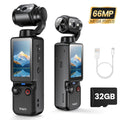 2.5K UHD Vlogging Camera with 180° Rotating Lens - 1.9" CMOS, USB Rechargeable Action Camcorder for Vlogging, Live Streaming & Outdoor Adventures - Black