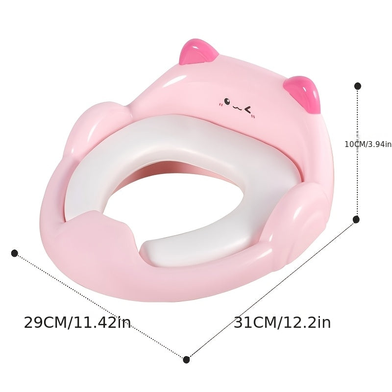 Baby Potty Training Toilet Seat for Boys & Girls, Soft Cushioned Toddler Toilet Seat with Safe Non-Slip Design, Easy to Clean Potty Seat for Toddlers, Pale Yellow Blue & Pink