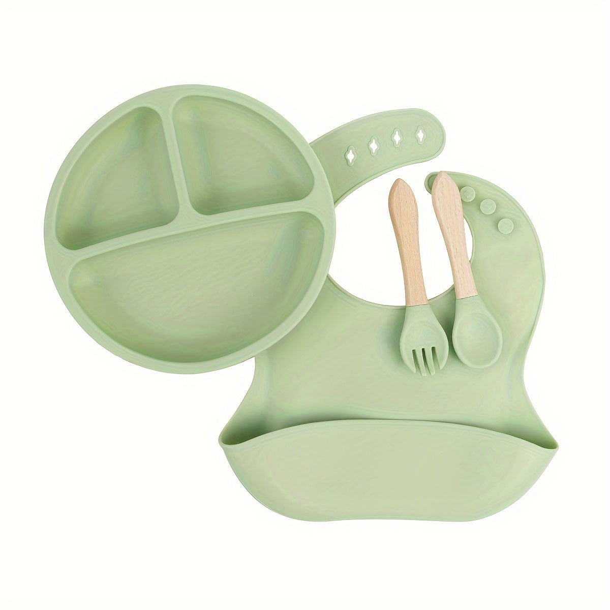 TYRY.HU Personalized Silicone Weaning Kit with Custom Name, Cartoon Baby Feeding Set with Plate for Toddlers & Babies, Easy to Clean, 4pc & 5pc Sets, Pink, Beige, Blue & Green, Ideal Baby Shower & Christmas Gift