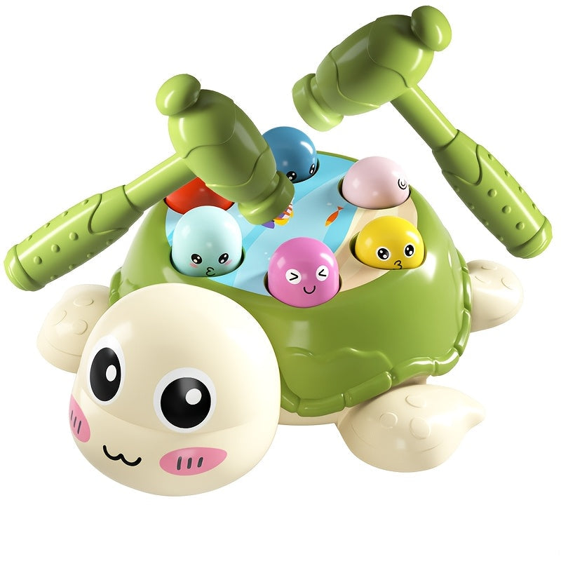Educational Turtle Hammering & Pounding Toy with 2 Hammers, Desktop Game for Hand-Eye Coordination & Parent-Child Interaction, Fun Learning Toy for Toddler Boys & Girls
