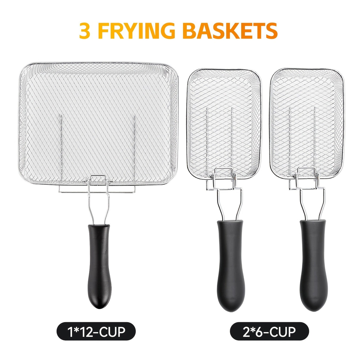 1700W Electric Deep Fryer with Timer & Temperature Control - 101oz / 1.32 Gal Stainless Steel Fryer, Frying Basket, Lid with View Window, for Home Kitchen Fried Chicken Wings Fries - 2 Sizes