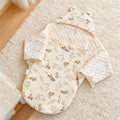 Thickened Baby Blanket with Beanbag Filling, Extra Comfort Warm Cozy Infant Blanket for Newborns & Babies, Soft Plush Baby Cuddle Blanket, Jungle Bunny & Flowering Hibiscus