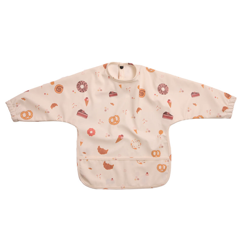 Baby Long-Sleeve Feeding Bib Smock for Boys & Girls, Waterproof Art Smock with Cute Prints for Infants & Toddlers Ages 6-36 Months, Reusable Mealtime & Painting Coverall