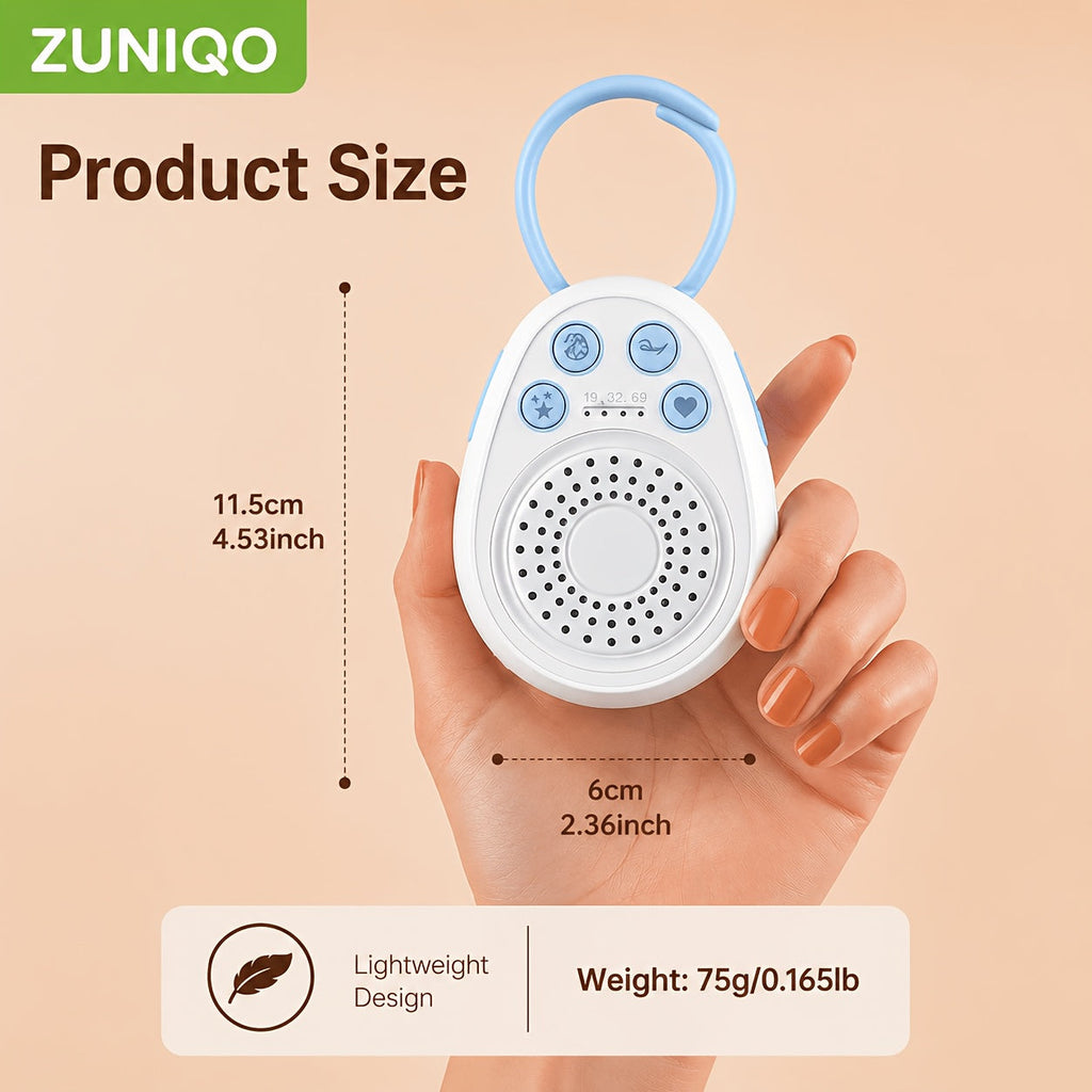 Baby White Noise Machine with 20 Soothing Sounds, Portable USB Rechargeable Sleep Aid with Timer & Memory Function for Newborns & Kids, Nursery, Travel & Stroller, White
