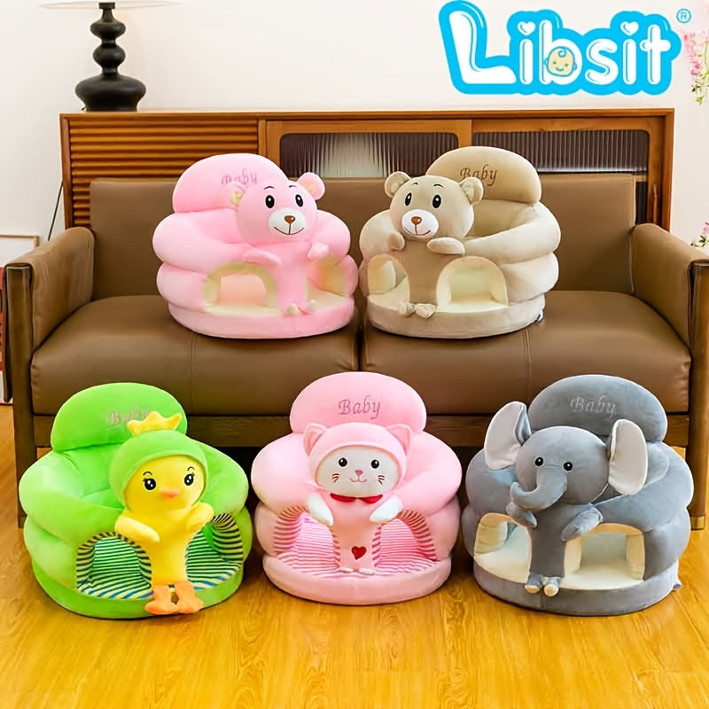 Cartoon Style Baby Sit-Me-Up Learning Pillow & Sofa Floor Seat, Infant Sitting Support Cushion for Learning to Sit, Cute Baby Chair Floor Seat for Babies & Toddlers, Green, Rose, Khaki & Pink