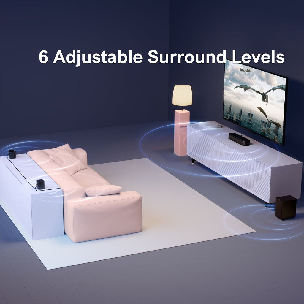 Ultimea Aura A30 5.1ch Soundbar with Wired Subwoofer & 2 Surround Speakers – SurroundX Virtual Surround, 330W, 121 EQ Presets, 6 EQ Modes, App Control, Opt/AUX, for Smart TV Home Theater – Nova Mart