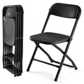 Plastic Folding Chair 330LB Heavy Duty – Lightweight Foldable Chairs for Office Indoor Outdoor Events in Black & White (Set of 4 / 6 / 10)