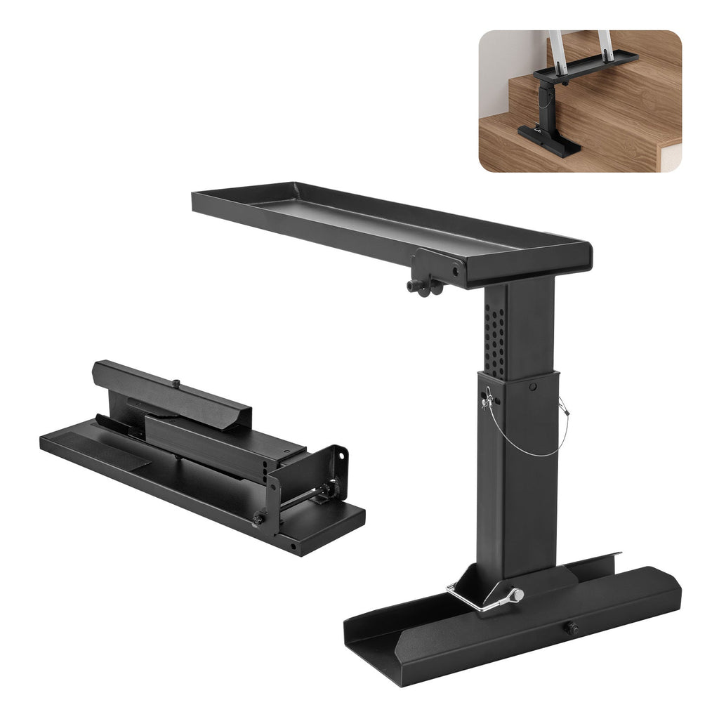 VEVOR Ladder Leveler – 23.4" Support Surface, 11.4–18" Adjustable Height, Folding Stabilizer for Stairs & Uneven Terrain, Carbon Steel, Non-Slip Rubber Feet, Fits Fiberglass, Aluminum & Telescopic Ladders, Black – Nova Mart
