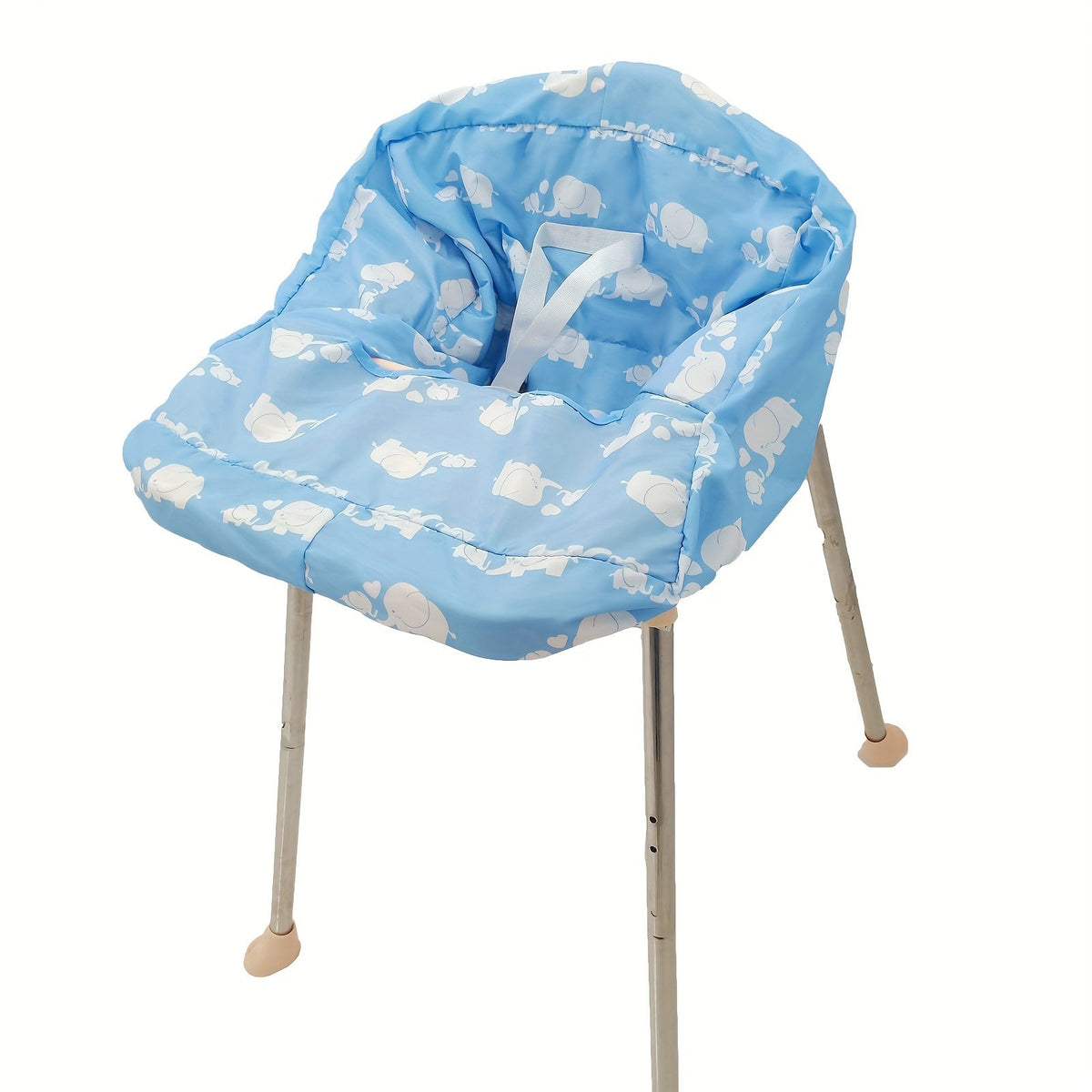 Baby Shopping Cart Seat Cover & High Chair Cushion, Foldable Portable Protective Seat Pad for Supermarket Carts Trolleys & High Chairs, Pink Elephant & Blue Elephant