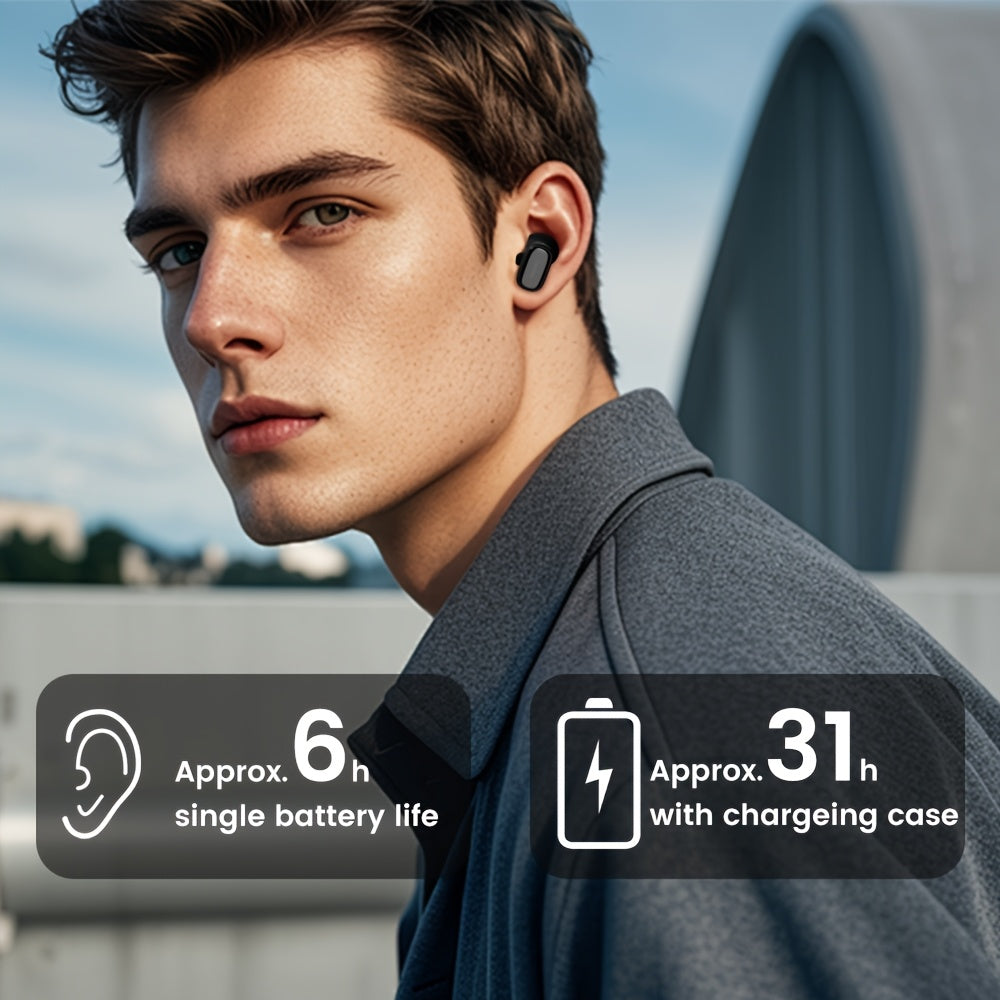 Philips TAT2569 Active Noise Canceling Wireless Earbuds - Bluetooth 5.4, 18H Playtime, Dual Beamforming Mics, Touch Control, Secure Sport Fit, Type-C Charging, iPhone & Android - Black, White & Blue