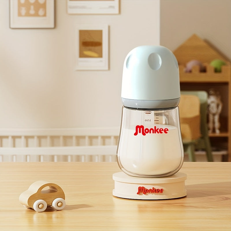 Glass Baby Bottle 120ml/180ml, High Borosilicate Crystal Clear Wide-Mouth Anti-Colic Bottle with Off-Center Nipple, Heat-Resistant & Odorless Baby Feeding Bottle for Newborns & Infants