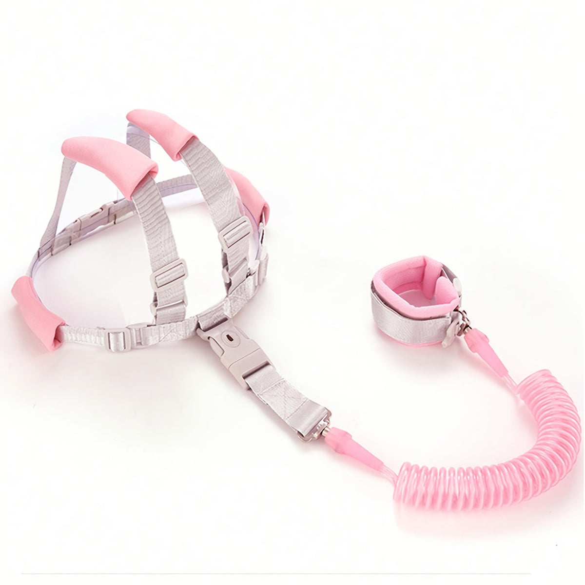 Baby Anti-Lost Wrist Leash Safety Harness, Retractable Spring Traction Rope with Wristband & Key Lock, Toddler Walking Leash for Parents & Kids in 55 & 63 Inch Lengths, Blue & Pink