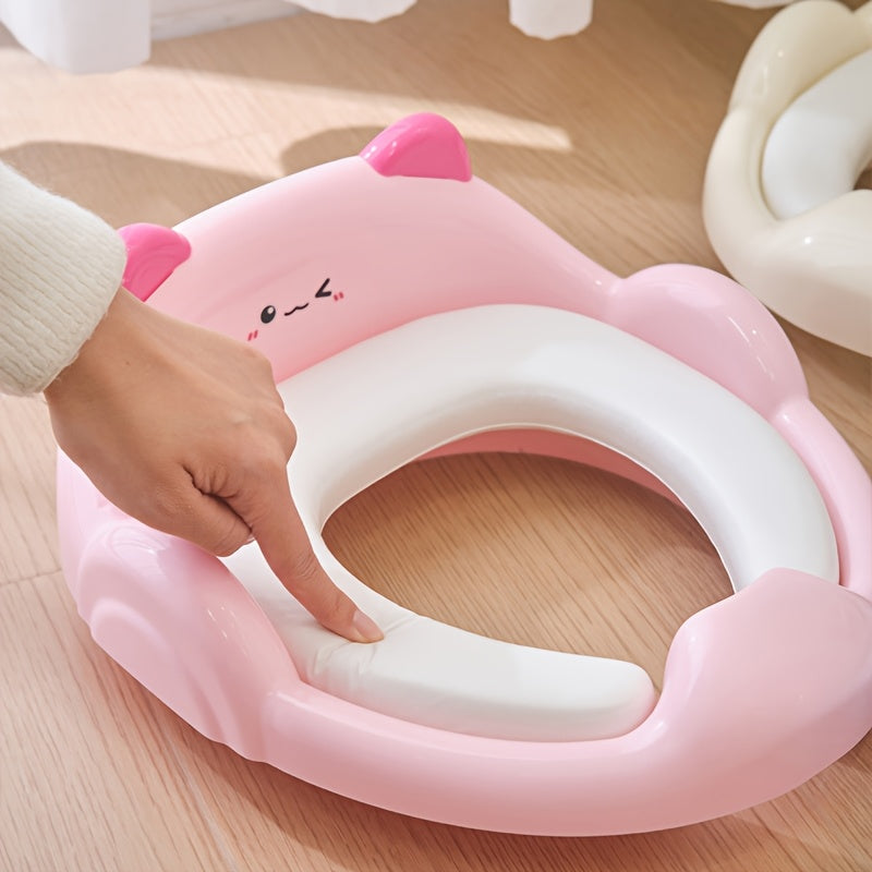 Baby Potty Training Toilet Seat for Boys & Girls, Soft Cushioned Toddler Toilet Seat with Safe Non-Slip Design, Easy to Clean Potty Seat for Toddlers, Pale Yellow Blue & Pink