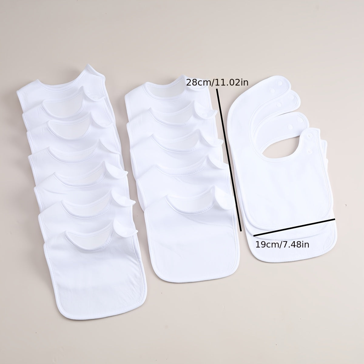 15-Piece Newborn Baby Drool Bib Set, Soft Absorbent All-Season Infant Saliva Bibs for Feeding Teething & Drooling, White
