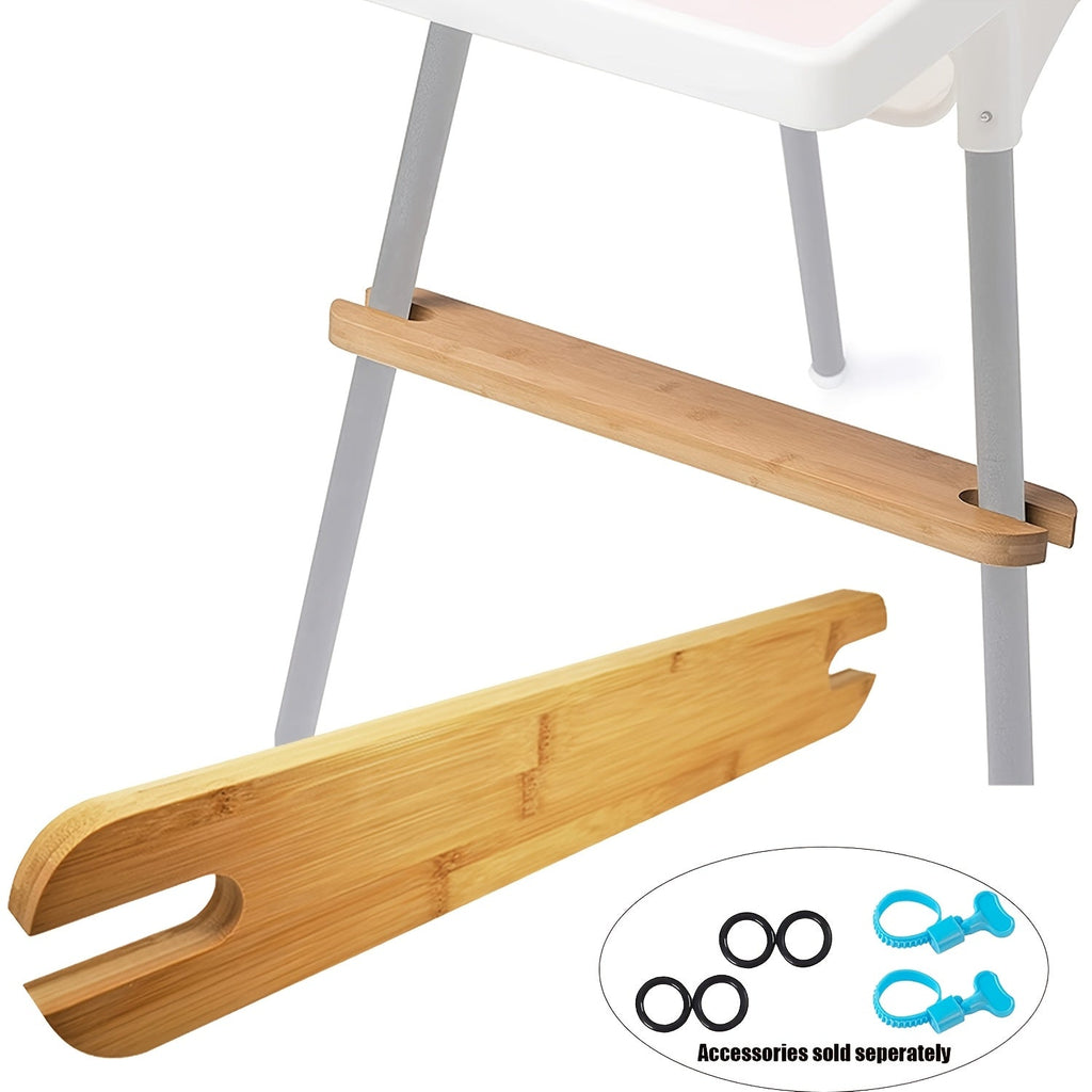 Adjustable High Chair Footrest, Natural Bamboo & Wood Anti-Slip Foot Rest for Baby High Chairs & Office Chairs, Compatible with IKEA Antilop & More