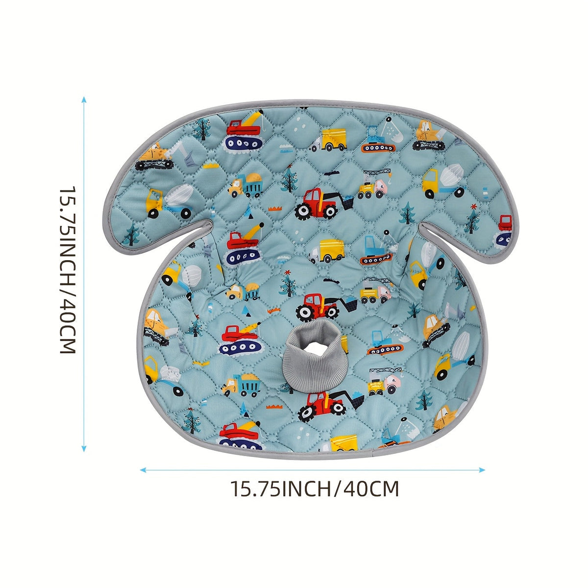 Foldable Cartoon Baby Car Seat Pad 15.75"x15.75", All-Season Cushion for Car Safety Seats Strollers High Chairs & Shopping Carts, Planet Dinosaur & Car Prints, Indoor & Outdoor Use