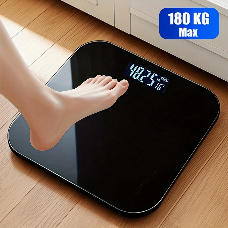 High Precision Digital Bathroom Scale LED Display Temperature KG Pounds Switch Tempered Glass Wide Platform for Home Gym Dorm Black White 260mm 280mm