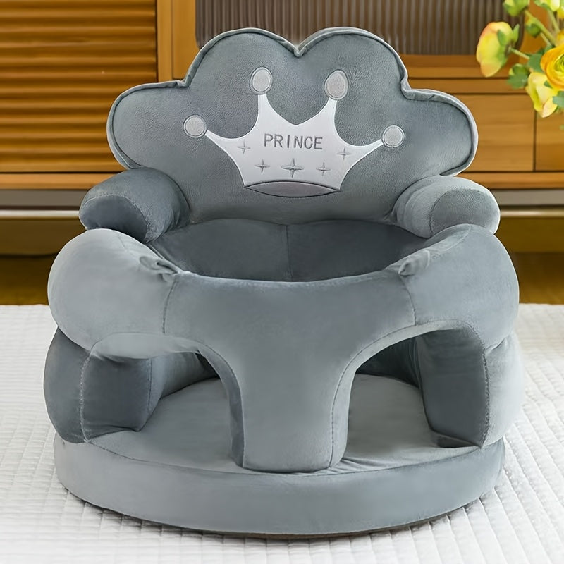 Baby Crown Floor Seat, Cute Sit-Me-Up Support Sofa Chair for Infants Learning to Sit, Baby Sitting Support Seat for Boys & Girls, 5 Colors Including Green Purple Grey Blue & Pink