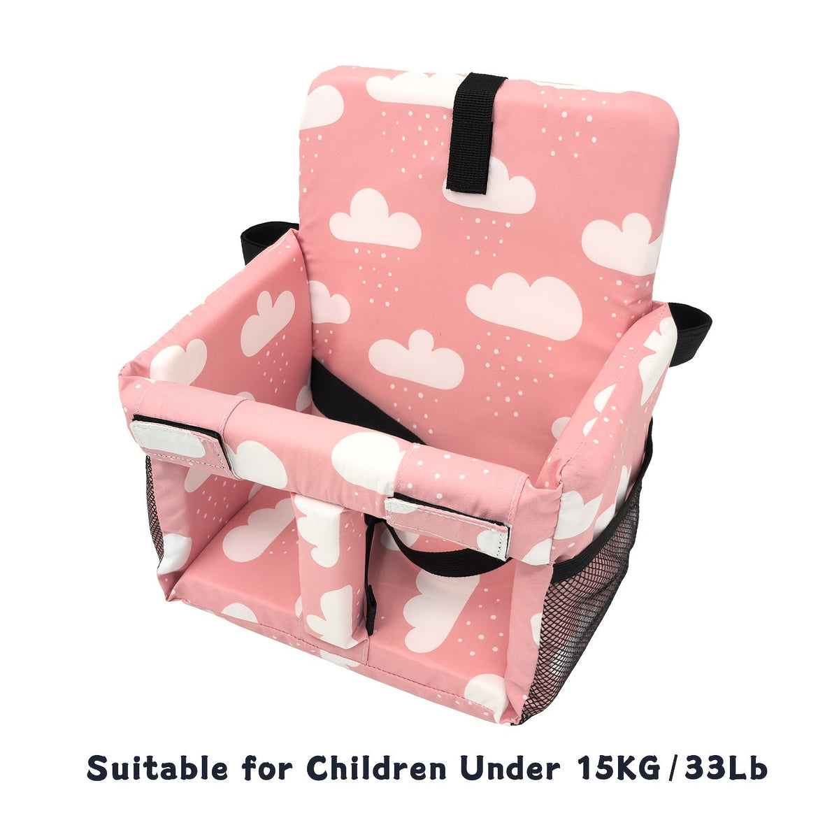 Baby Shopping Cart Cover & Seat Protector, Universal Fit for Most Grocery Carts, Easy Install for Supermarkets Airports & Malls, Clouds Gray & Cloud Pink
