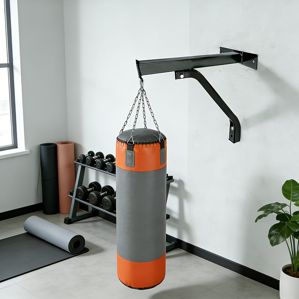 Wall Mount Heavy Bag Hanger - Heavy Duty Punching Bag Stand & Boxing Bag Bracket for Home Gym, Indoor & Outdoor - Black