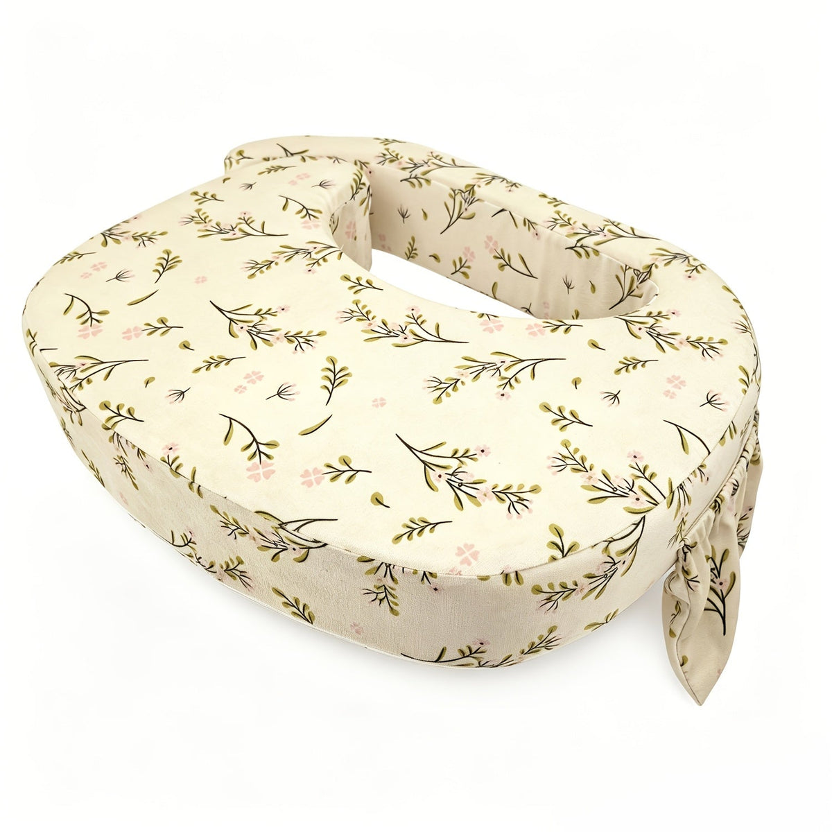 High-Support Nursing Pillow for Breastfeeding & Bottle Feeding, Ergonomic Lap Pillow with Spacious Comfort Surface for Newborns & Infants, 3 Styles Including Grey Stars Pink Bow & Beige Flowers