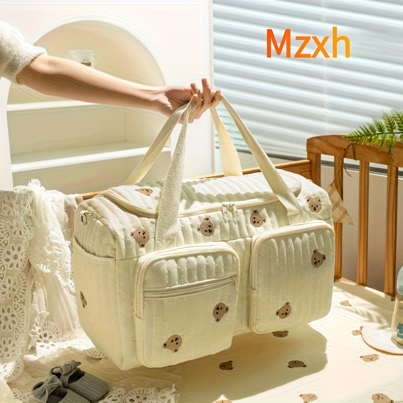 Large Capacity Mommy Diaper Bag & Hospital Maternity Bag, Durable Organizer with Zippered Main Compartment & Multiple Pockets for Diapers Wipes Bottles, Travel & Daily Use