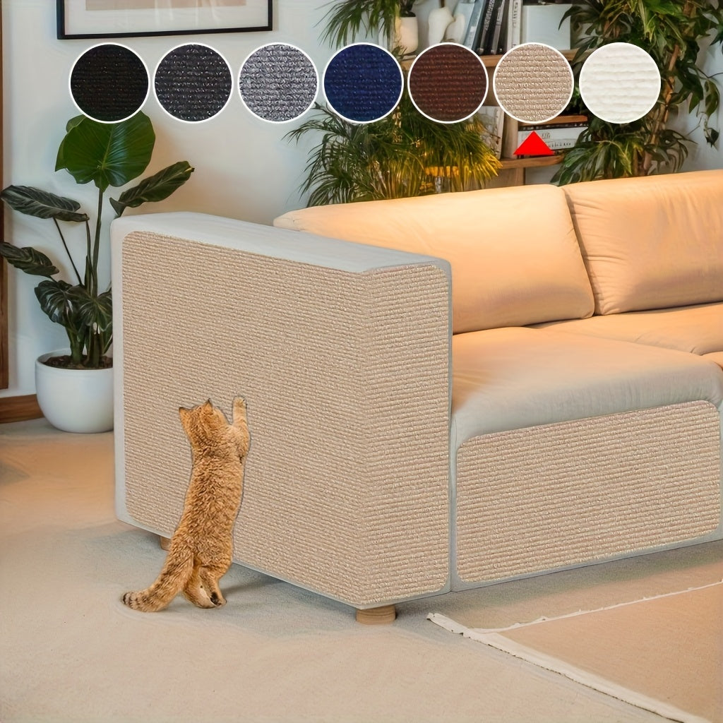 Self-Adhesive Cat Scratching Pad for Sofa & Furniture Protection – Durable Wall & Door Frame Scratch Guard Mat, Beige & Brown Texture, Easy Apply No-Damage Tape, Indoor Cats Claw Deterrent