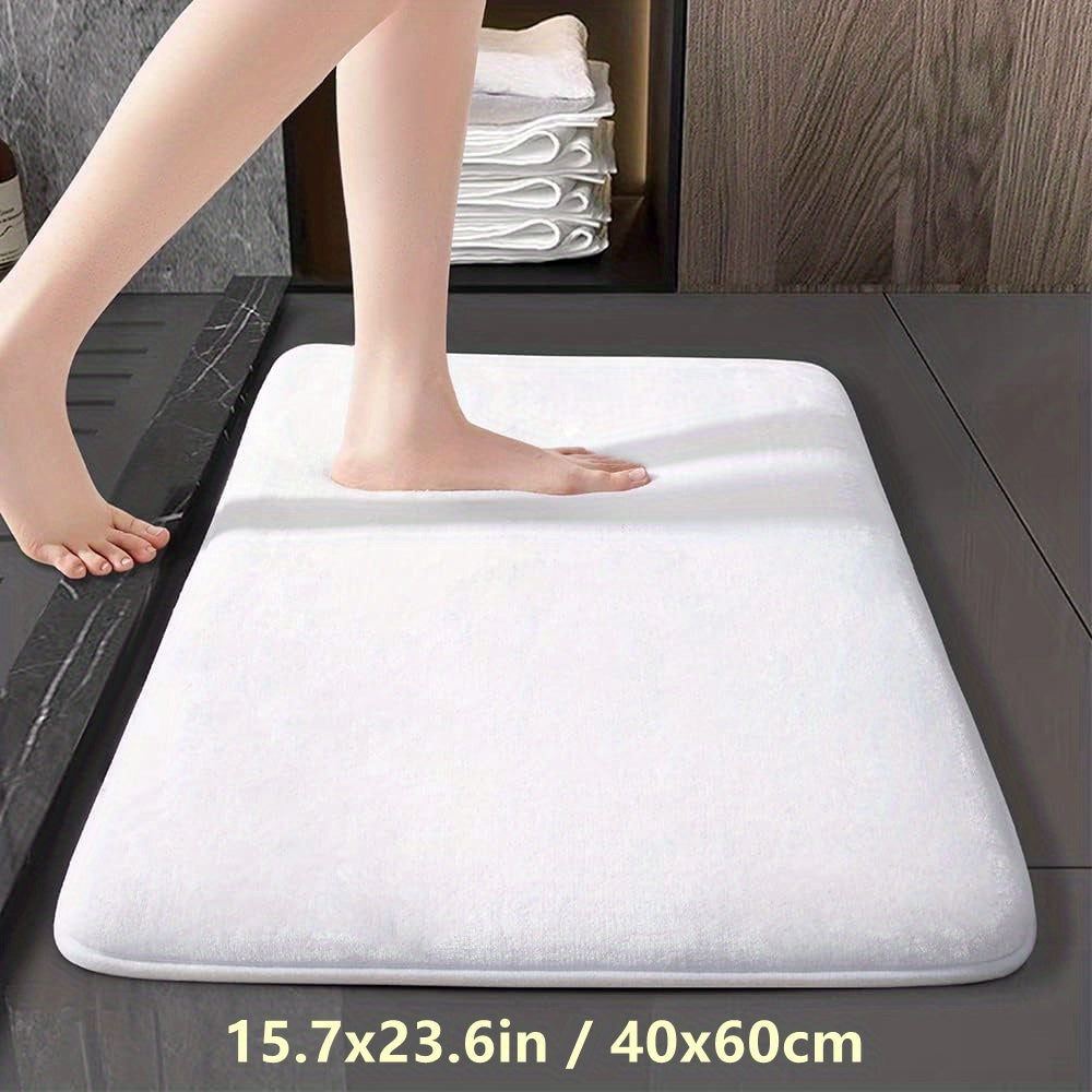 Super Absorbent Anti-Slip Coral Velvet Bath Mat - Bathroom Floor & Door Mat - 3 Sizes (40×60cm to 60×90cm) - White, Black, Gray, Blue & Apricot