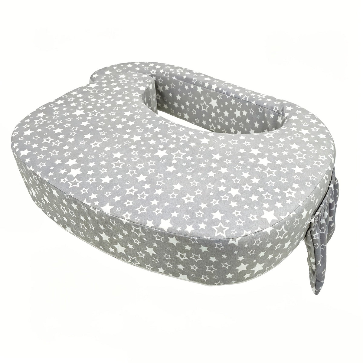 High-Support Nursing Pillow for Breastfeeding & Bottle Feeding, Ergonomic Lap Pillow with Spacious Comfort Surface for Newborns & Infants, 3 Styles Including Grey Stars Pink Bow & Beige Flowers