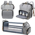Versatile Baby Diaper Bag Backpack with Stroller Straps & Milk Bottle Pockets, Spacious Stylish Nappy Backpack for Boys & Girls, Infant Diaper Bag, Gray & Black